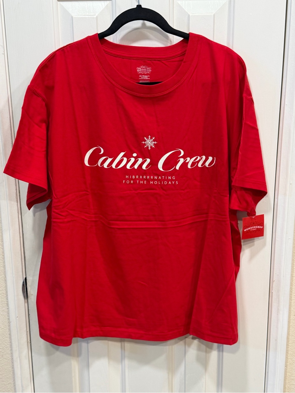 Wondershop Red "Cabin Crew" Graphic Short Sleeve Tee